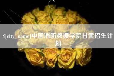 天长中国消防救援学院甘肃招生计划