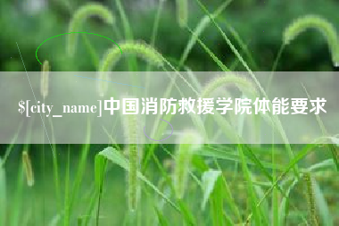 天长中国消防救援学院体能要求