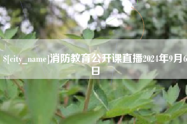 天长消防教育公开课直播2024年9月6日