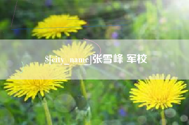 天长张雪峰 军校