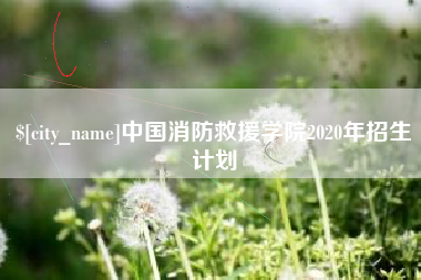 天长中国消防救援学院2020年招生计划