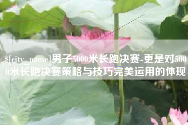 天长男子5000米长跑决赛-更是对5000米长跑决赛策略与技巧完美运用的体现
